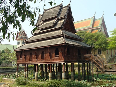 หอไตรกลางน้ำ วัดทุ่งศรีเมือง อุบลราชธานี